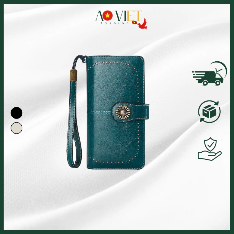 ví cẩm tay nữ da cao cấp tiện dụng