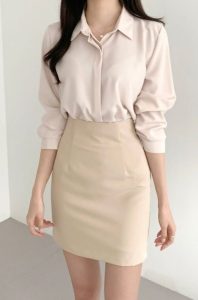 áo sơ mi phối chân váy