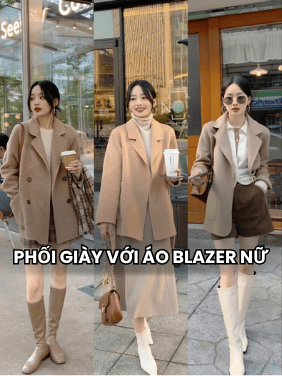 phối giày với áo blazer nữ